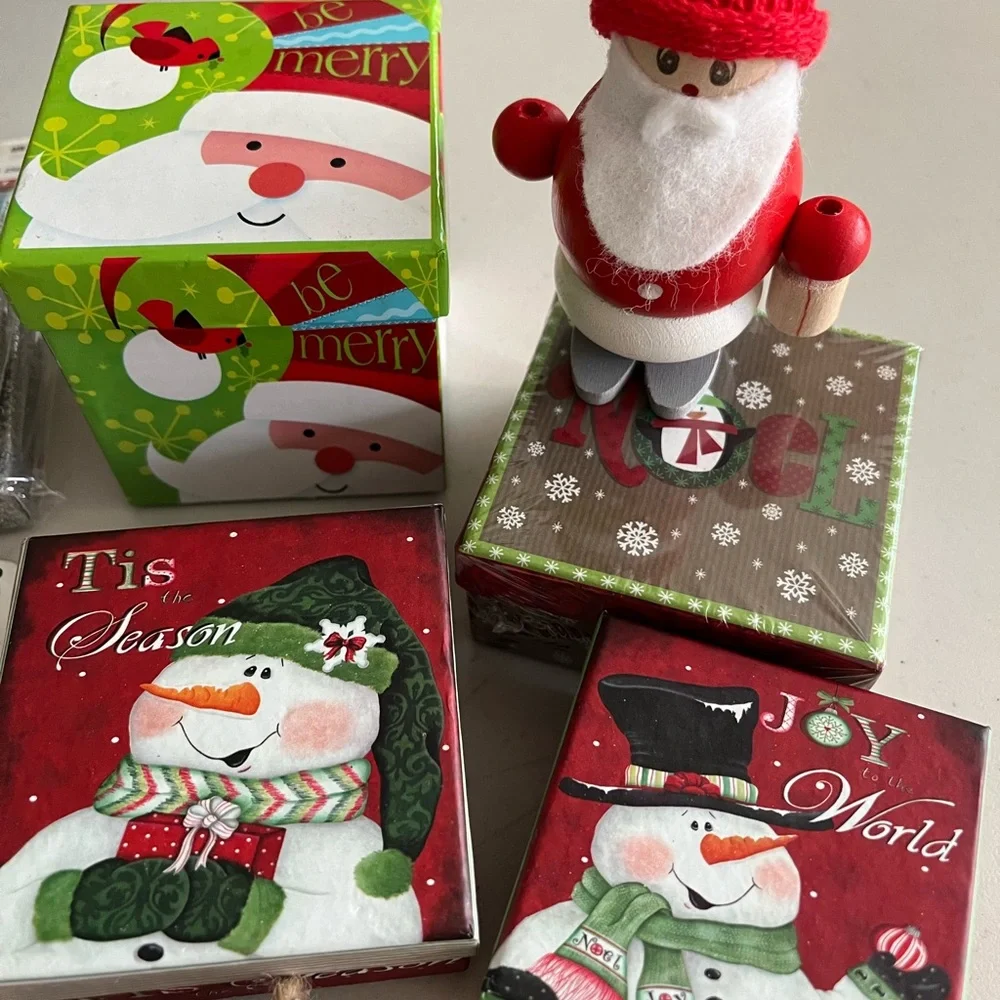 Christmas lot all brand new  never used. Only wooden Santa is pre owned vintage